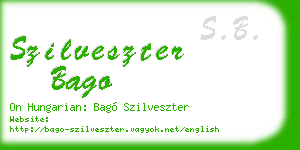 szilveszter bago business card