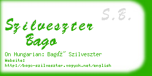 szilveszter bago business card